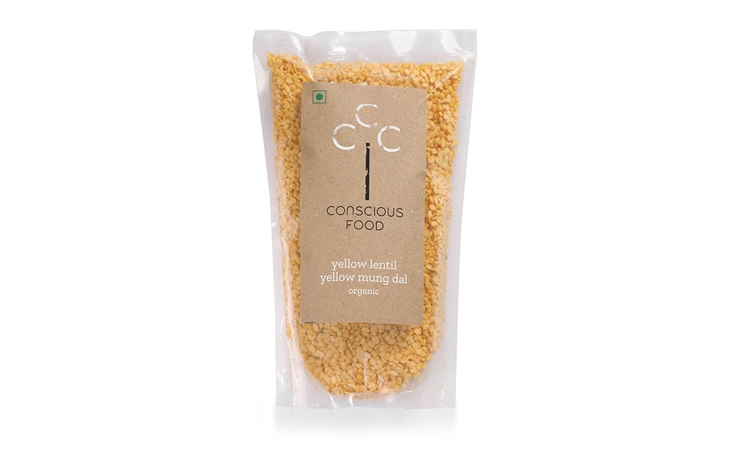 Conscious Food Yellow Lentil Yellow Mung Dal Organic   Pack  500 grams